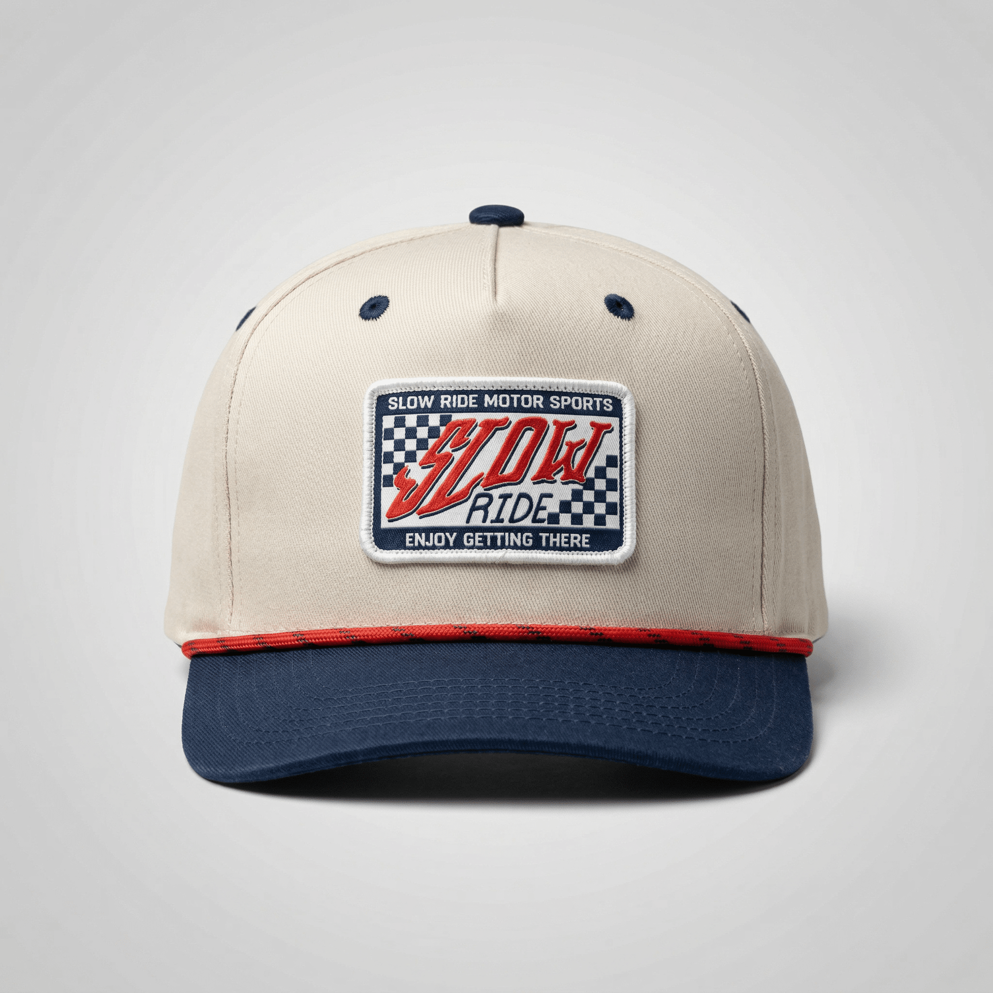 Check Patch Structured Canvas Hat - Slow Ride