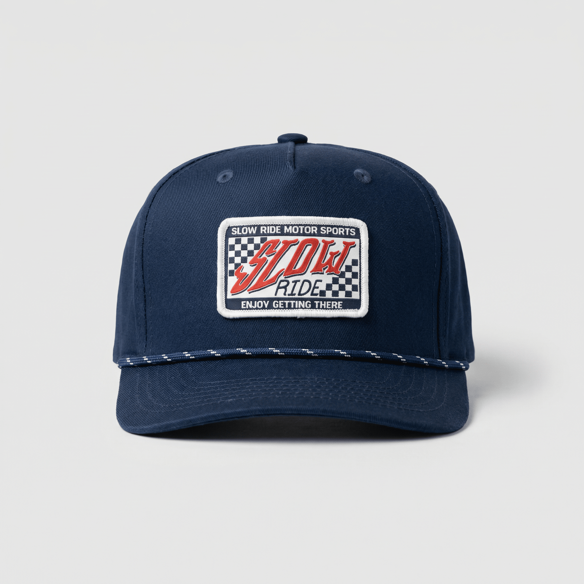 Check Patch Structured Canvas Hat - Slow Ride
