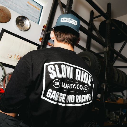 Garage and Racing Tee (Black) - Slow Ride