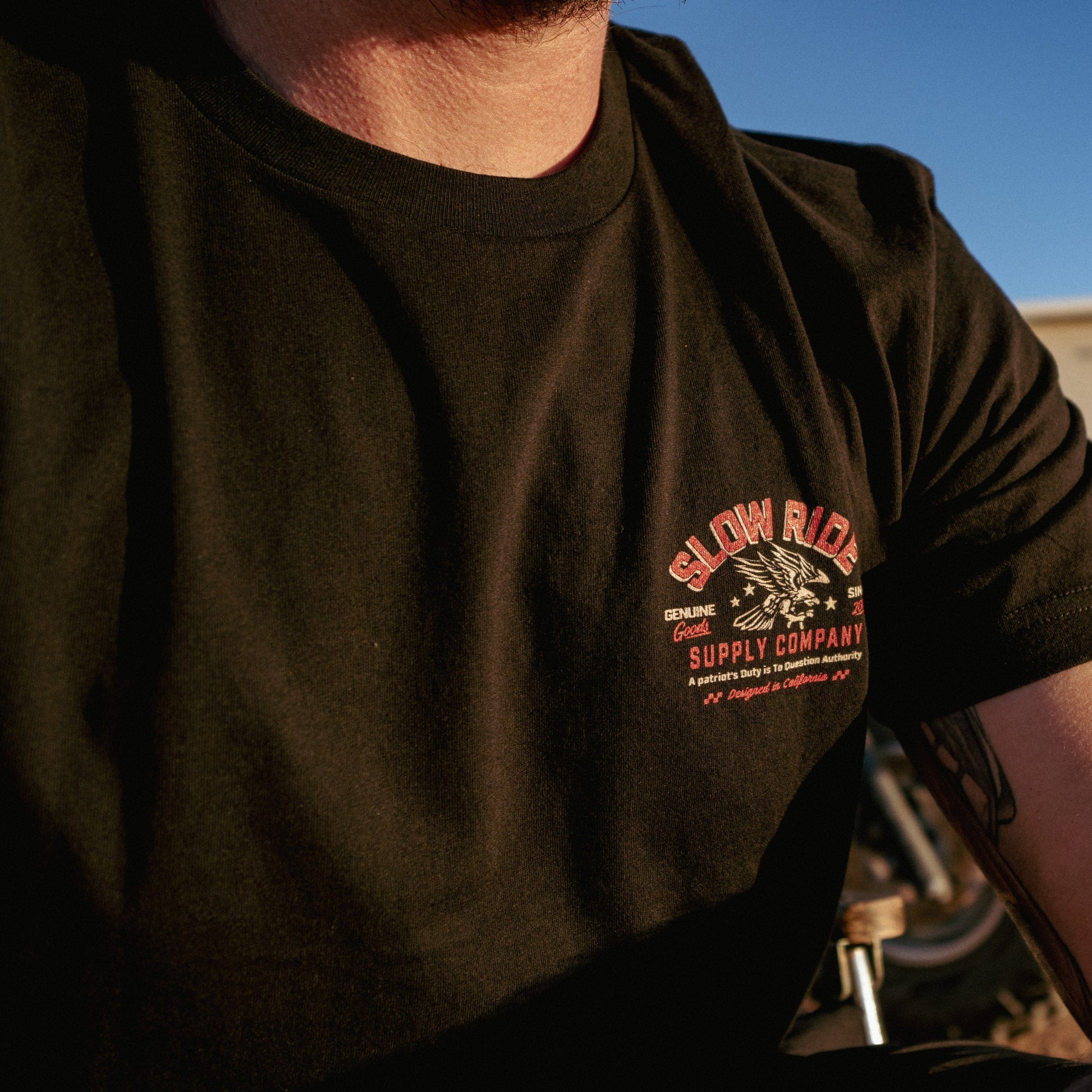 Patriot Tee (Grey) - Slow Ride