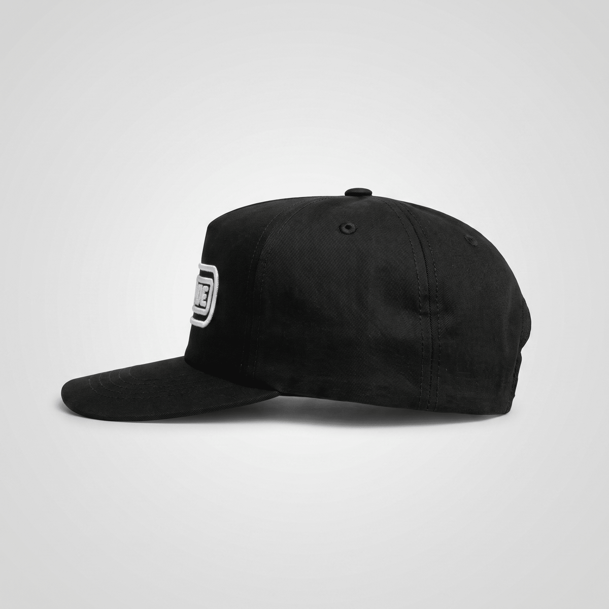 Back of Radio Unstructured Snapback Black Hat, Blank back - Slowride Supply - vintage racing apparel from Slowride Supply