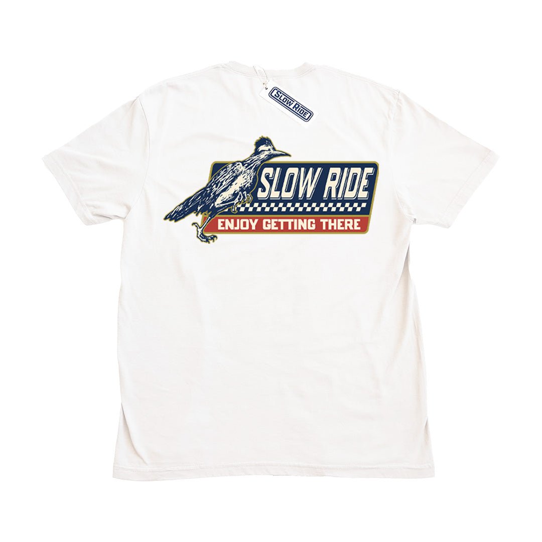 Roadrunner Tee (White) - Slow Ride