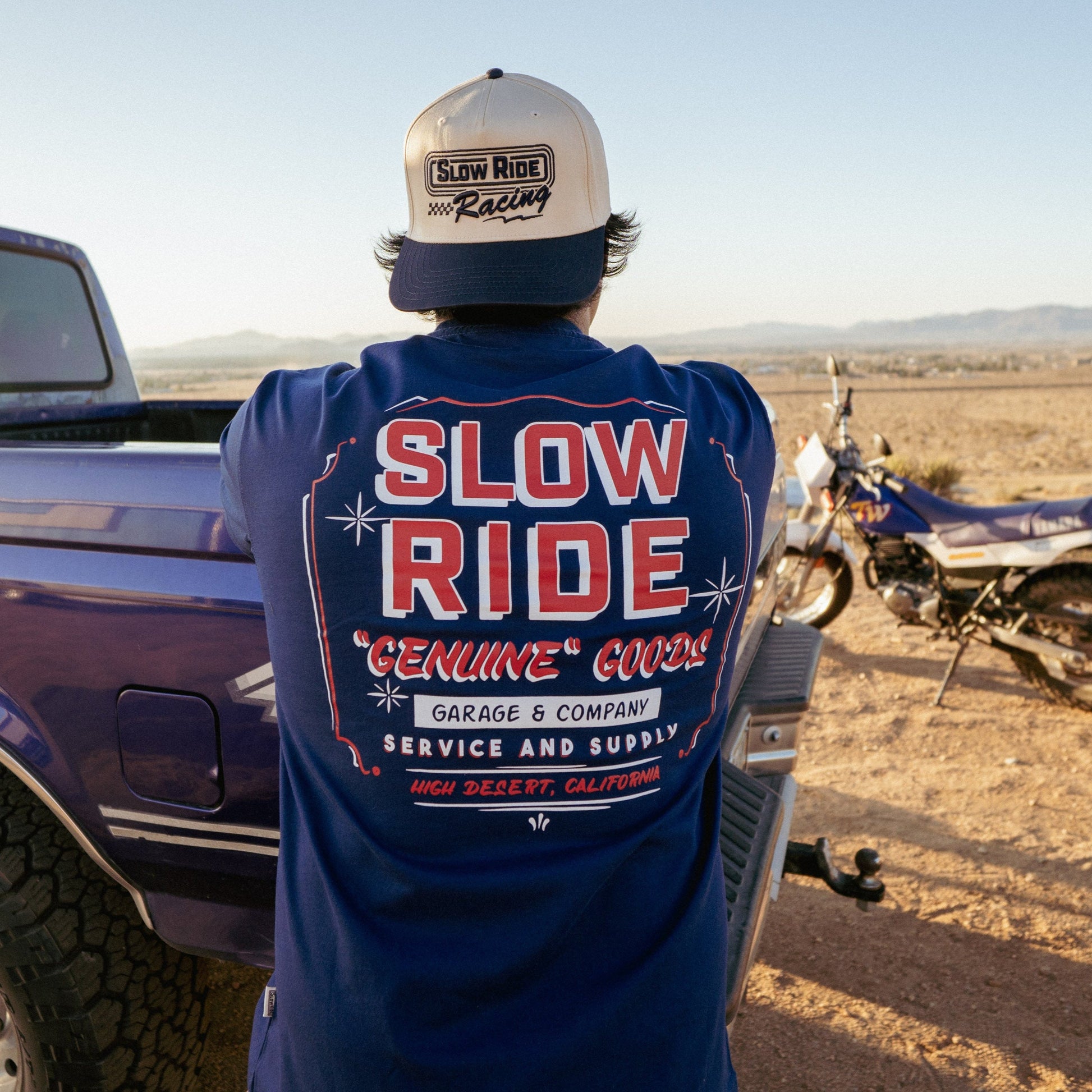 Sign Paint Tee (Navy) - Slow Ride