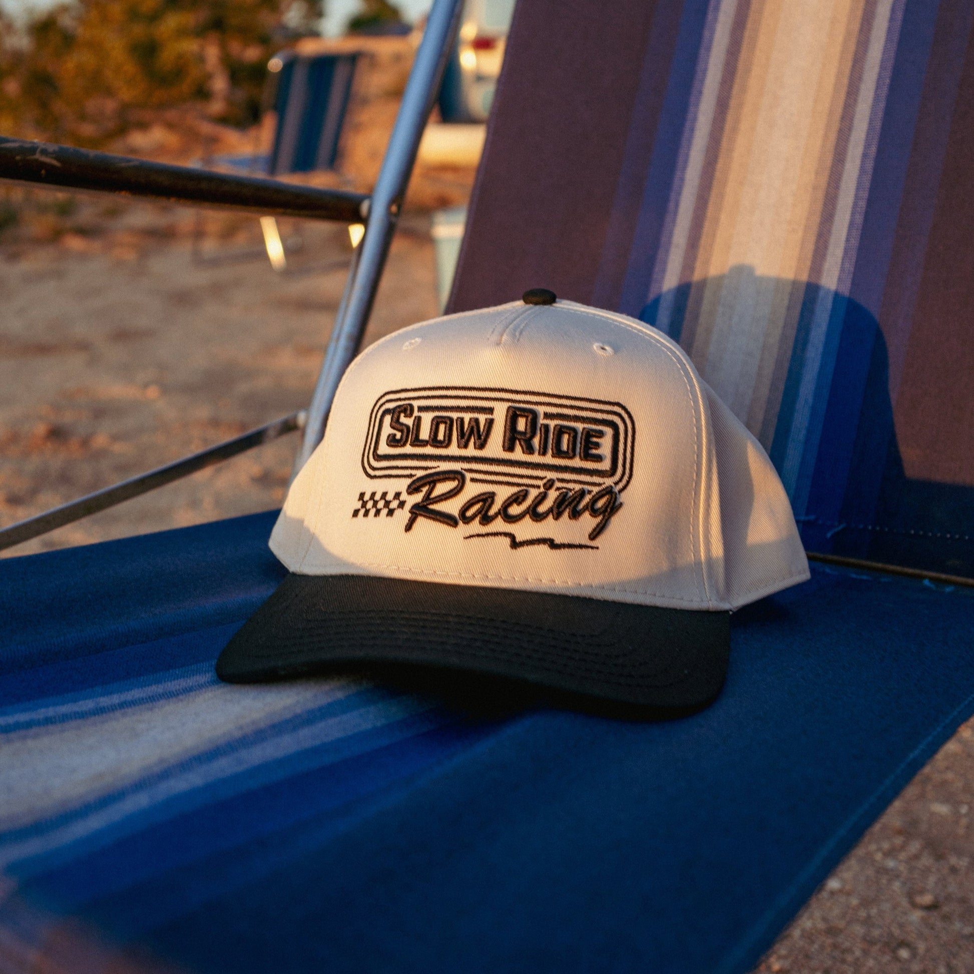 Slow Ride Racing A - Frame Hat (White/Black) - Slow Ride