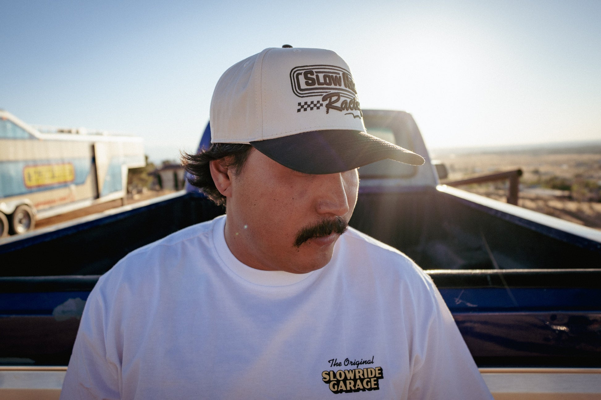 Slow Ride Racing A - Frame Hat (White/Black) - Slow Ride