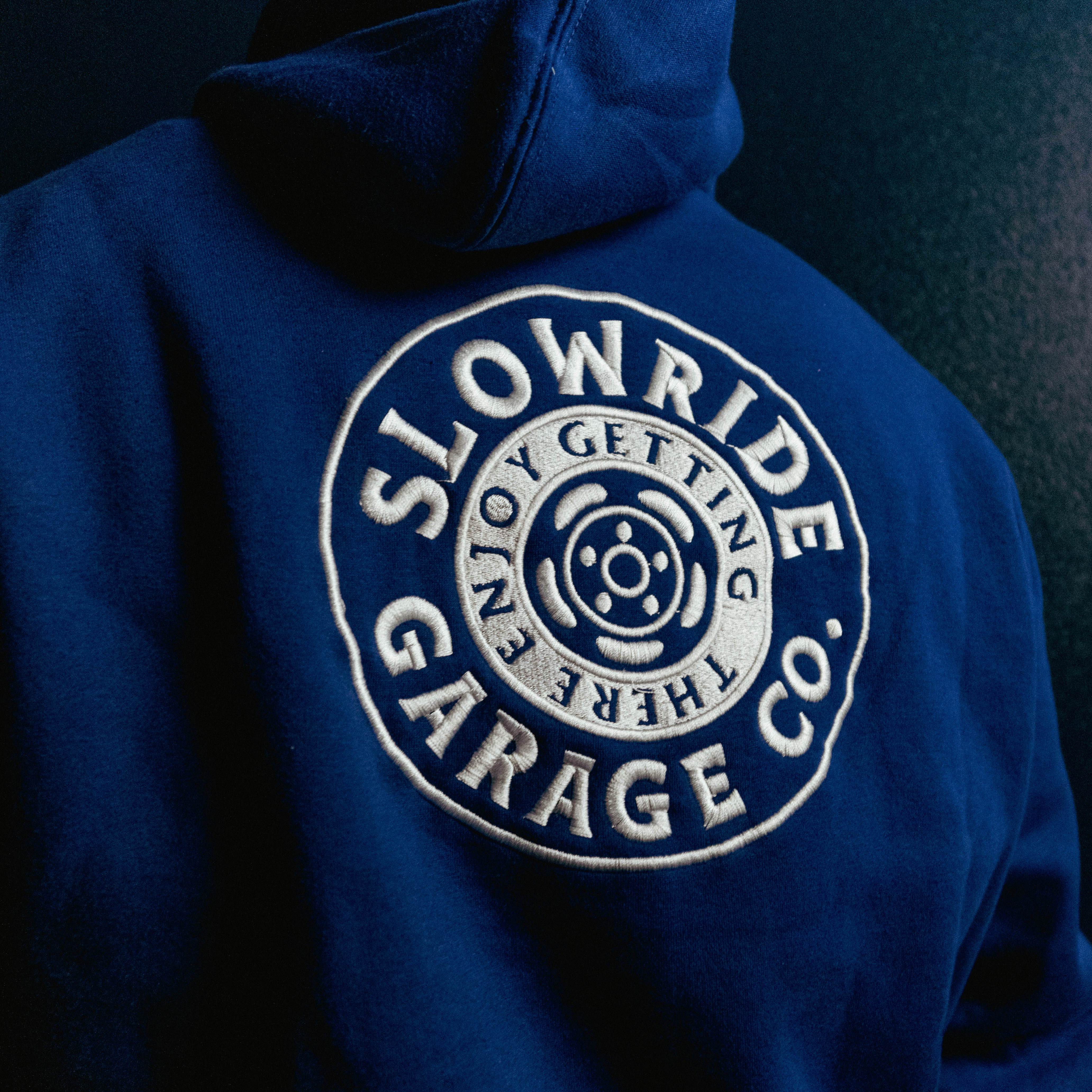 Space Wheel Embroidered Hoodie - Slow Ride