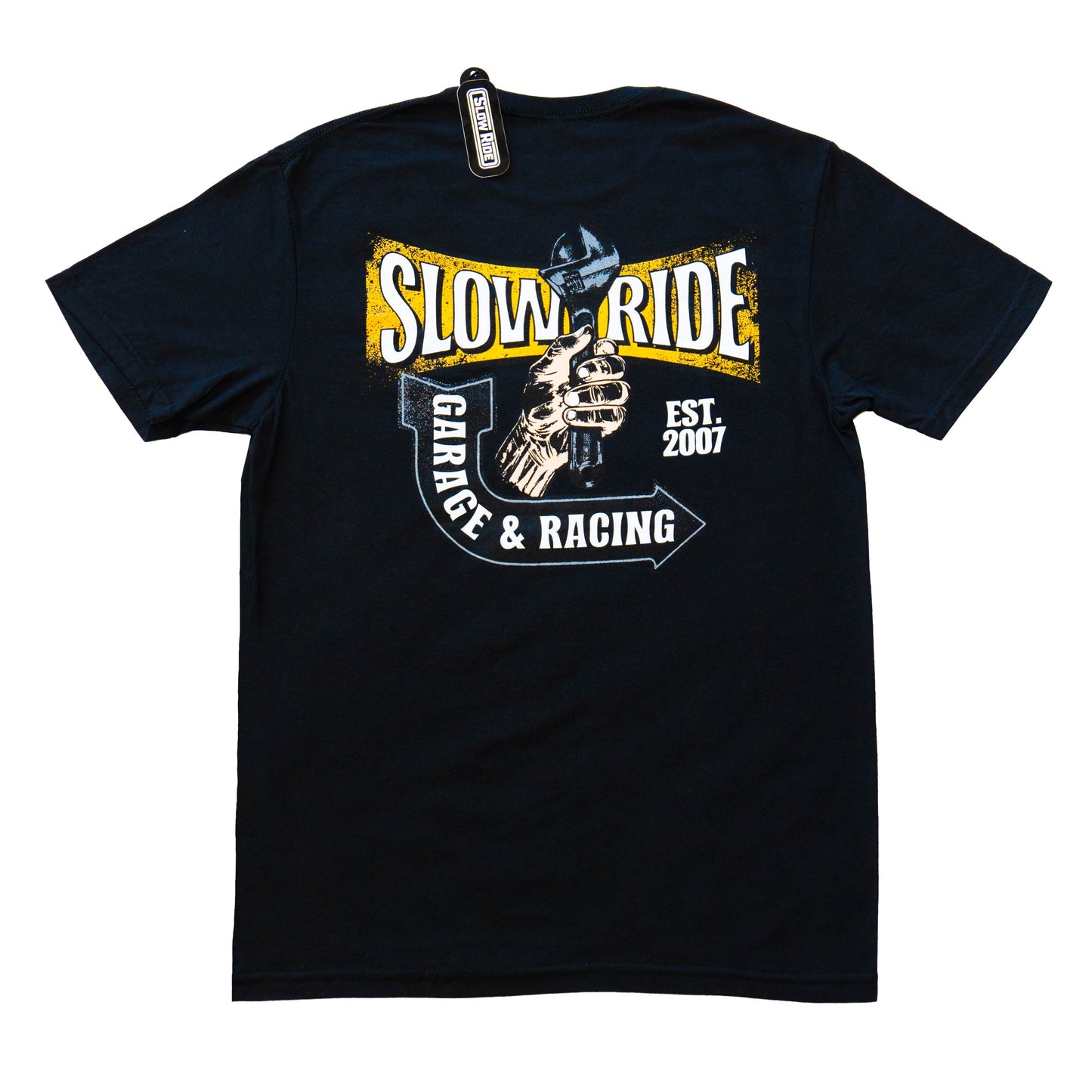 Wrenches n Racing Tee (Black) - Slow Ride