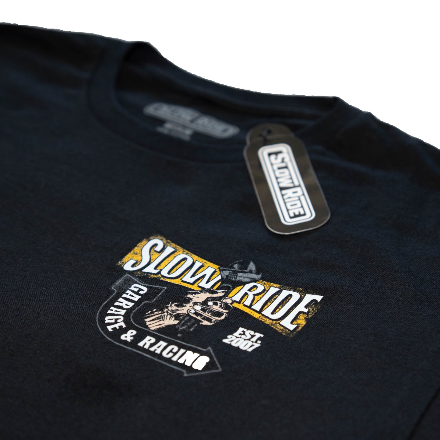 Wrenches n Racing Tee (Black) - Slow Ride