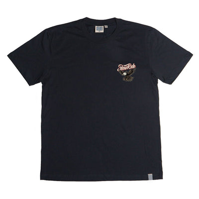 Slowride Eagle Paint Tee in Navy, front with chest logo
