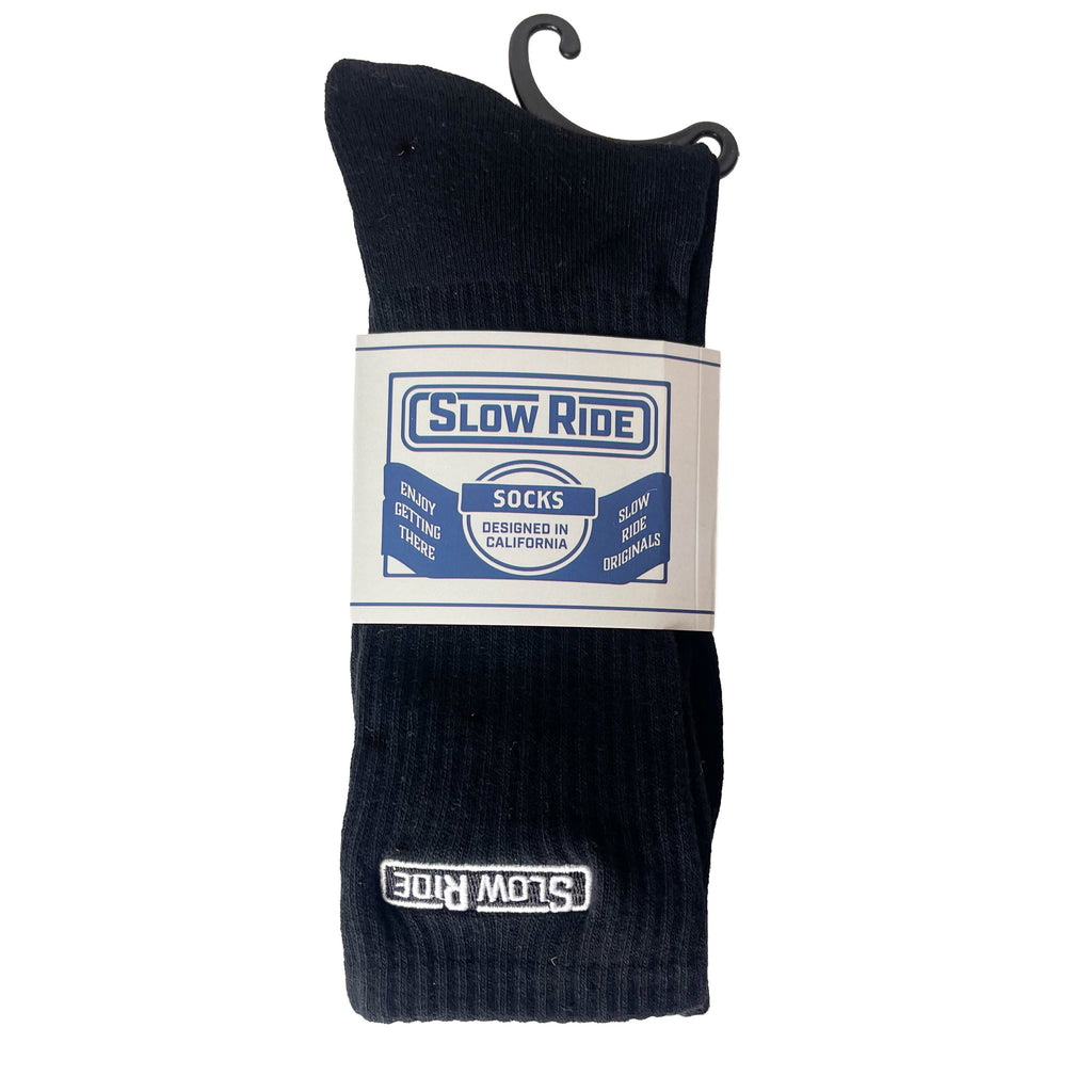 Embroidered Sock (Black) - Slow Ride