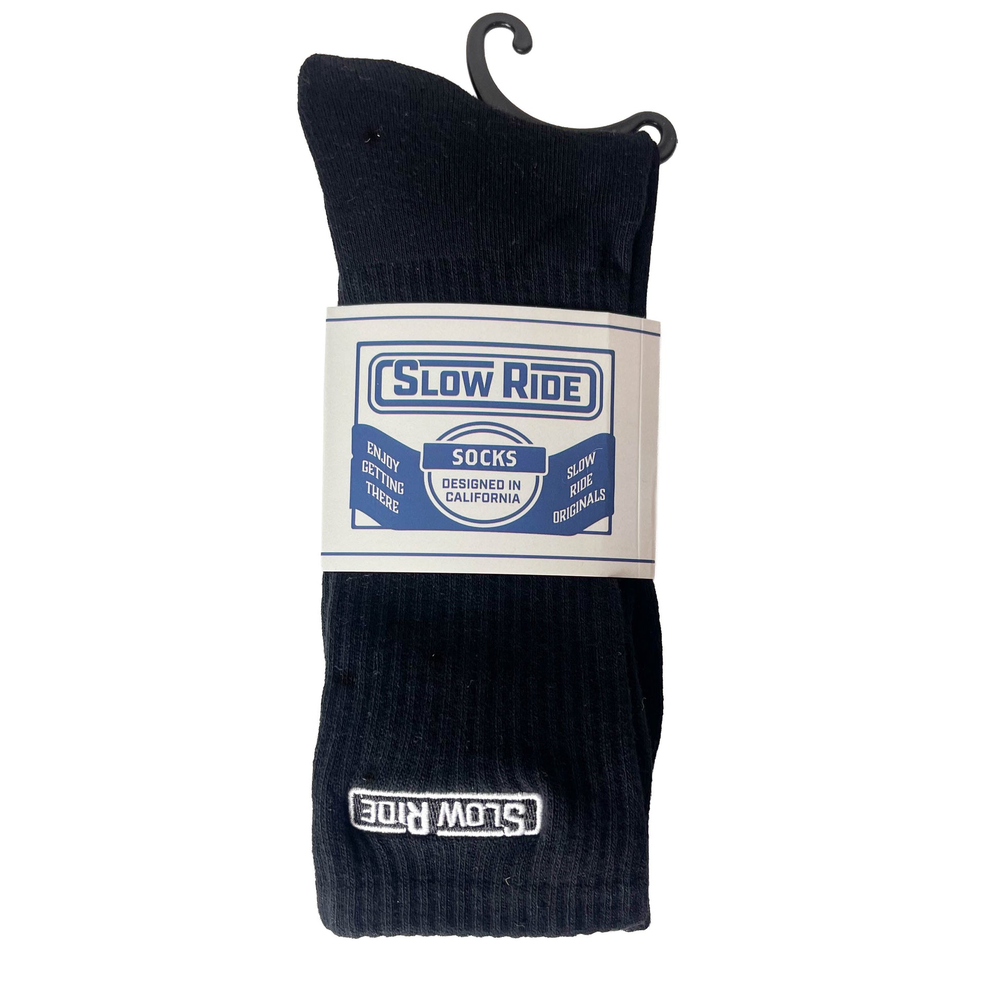 Embroidered Sock (Black) - Slow Ride