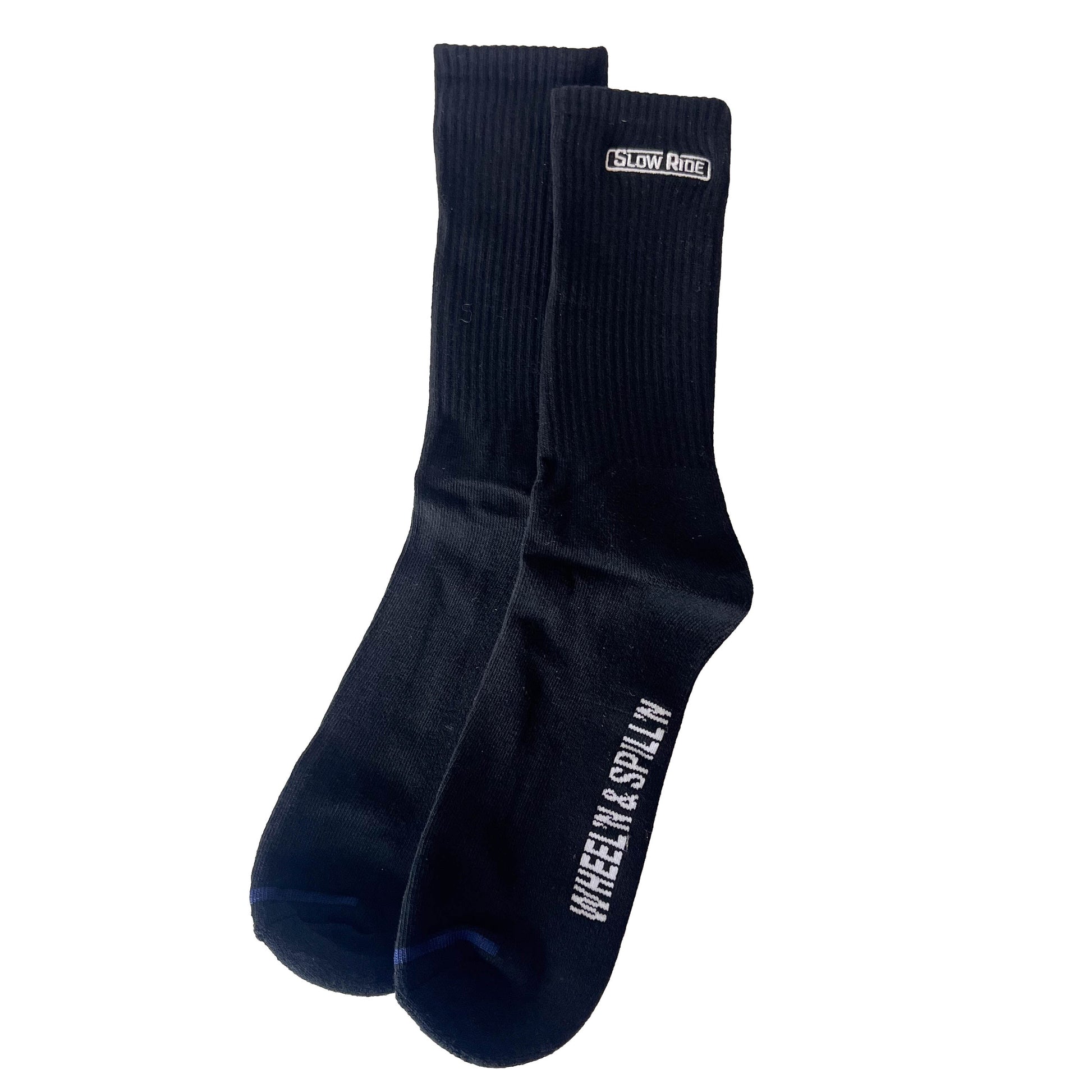 Embroidered Sock (Black) - Slow Ride