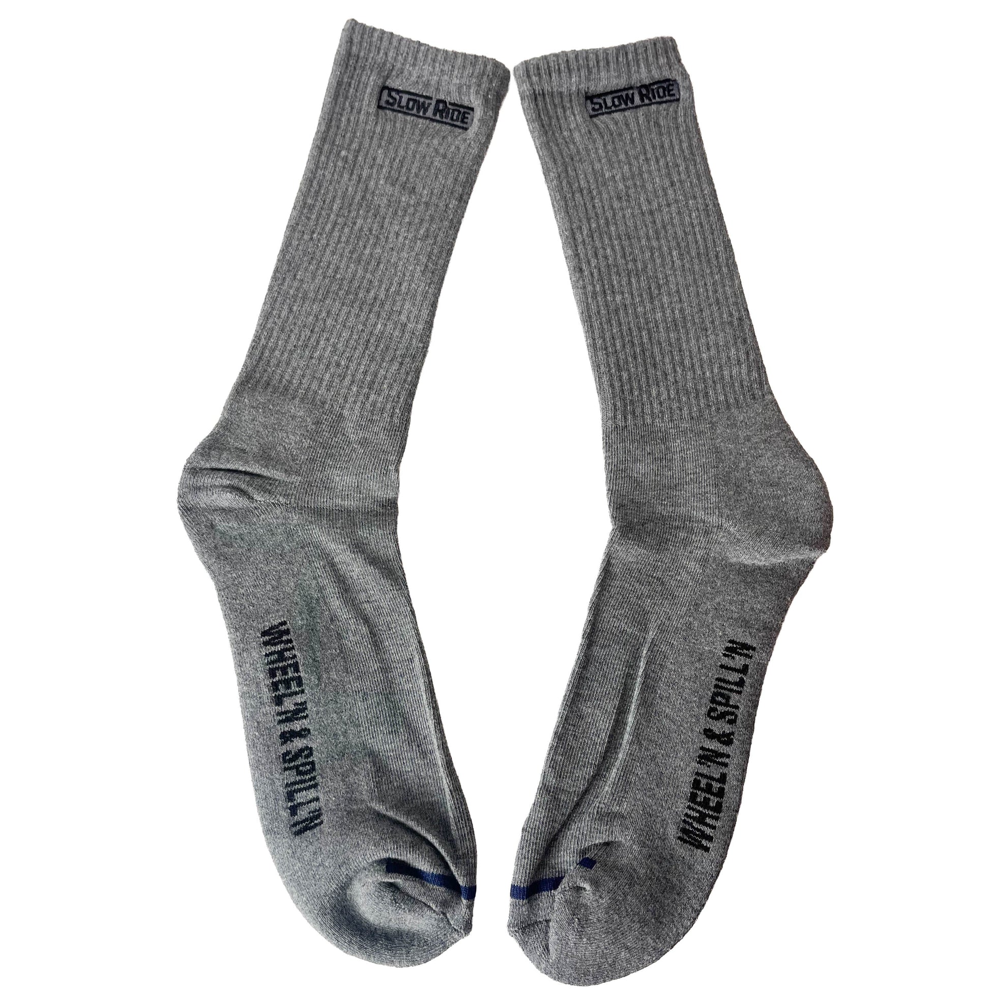 Embroidered Sock (Grey) - Slow Ride