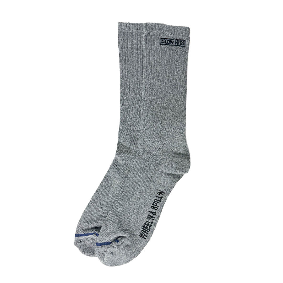 Embroidered Sock (Grey) - Slow Ride