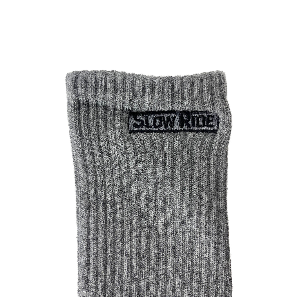 Embroidered Sock (Grey) - Slow Ride