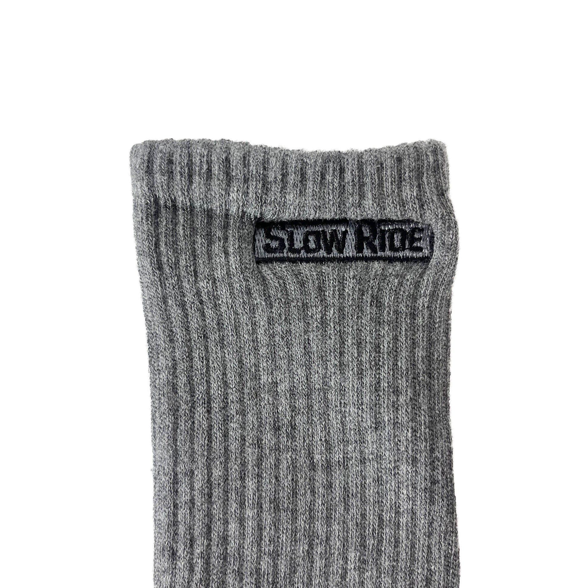 Embroidered Sock (Grey) - Slow Ride
