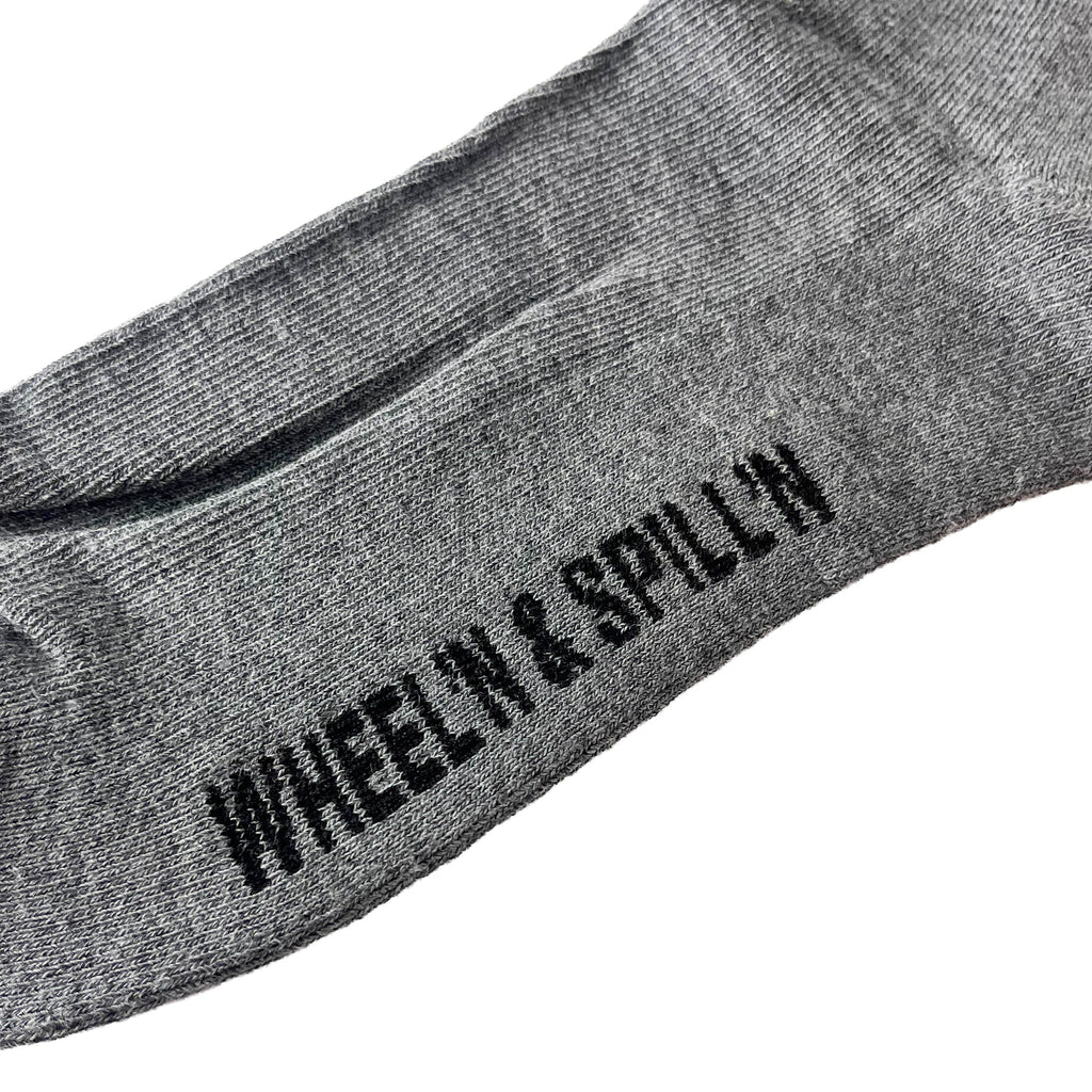Embroidered Sock (Grey) - Slow Ride