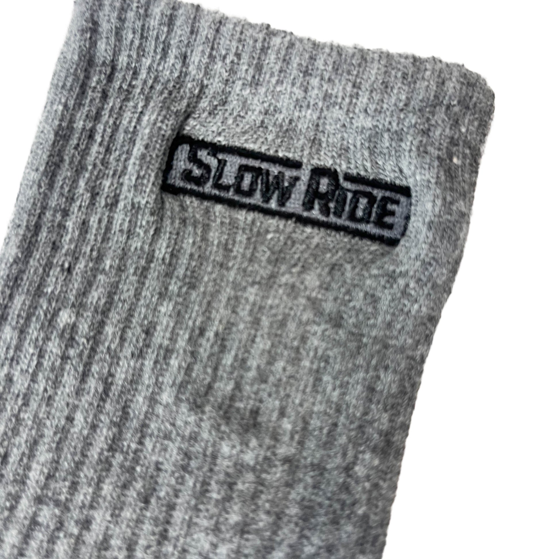 Embroidered Sock (Grey) - Slow Ride