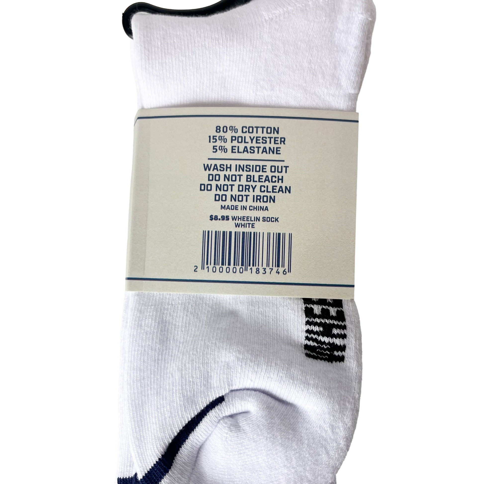 Embroidered Sock (White) - Slow Ride