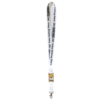Enjoy Getting There. Lanyard (White) - Slow Ride