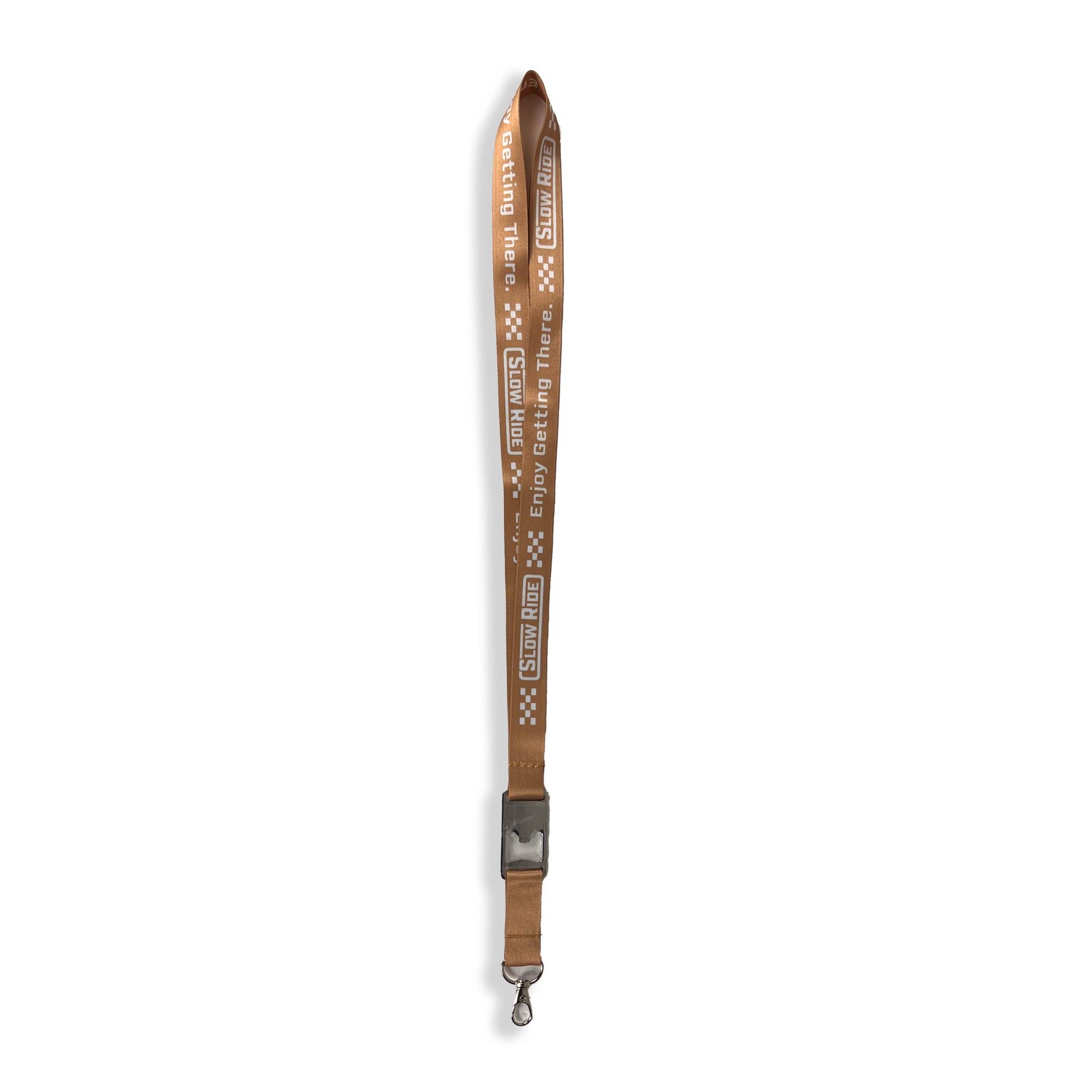 Enjoy Getting There. Lanyard (Tan) - Slow Ride