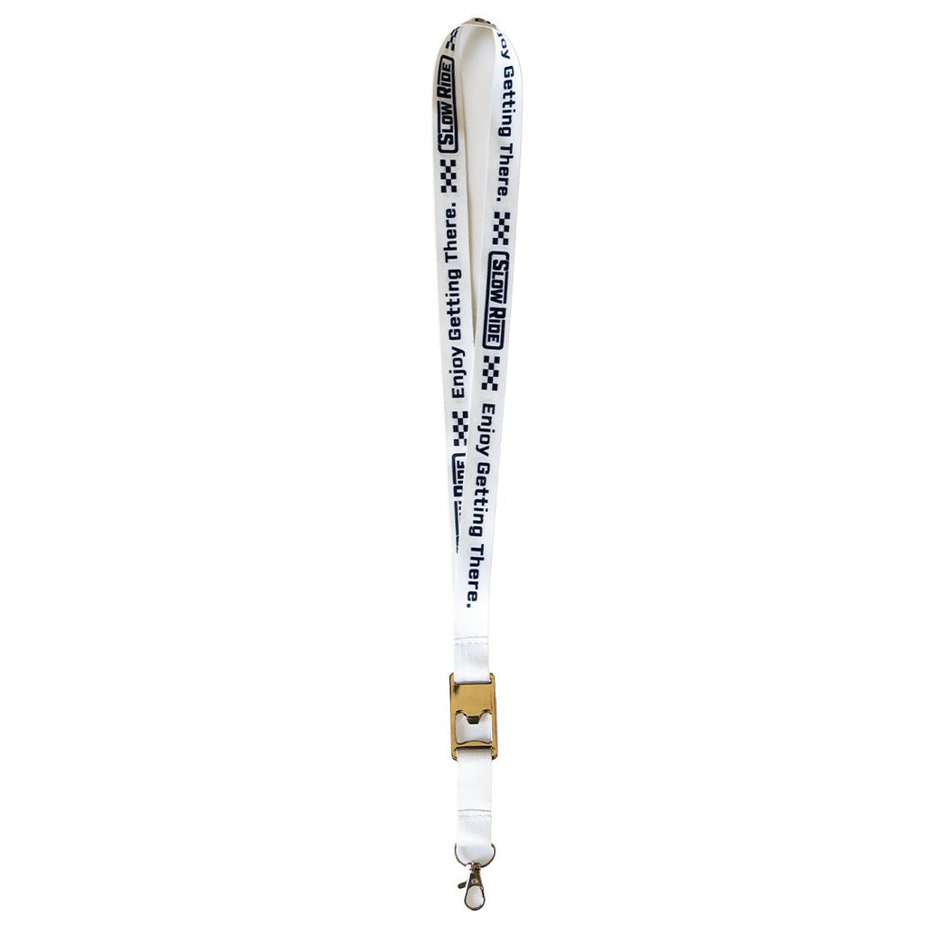 Enjoy Getting There. Lanyard (White) - Slow Ride