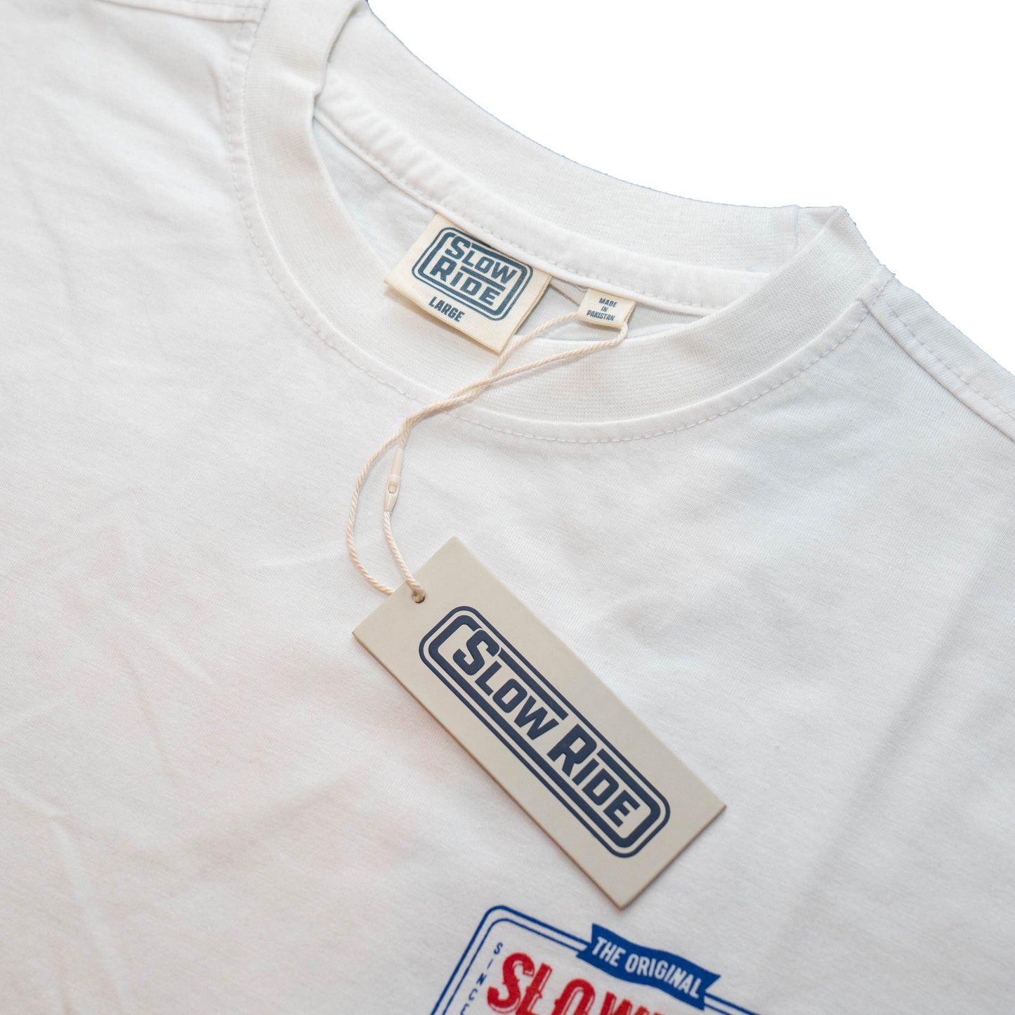 License Plate Heavyweight Tee (White) - Slow Ride