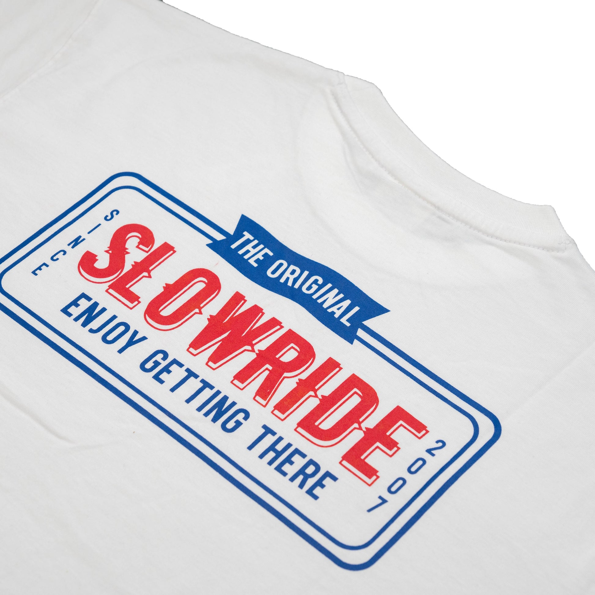 License Plate Heavyweight Tee (White) - Slow Ride