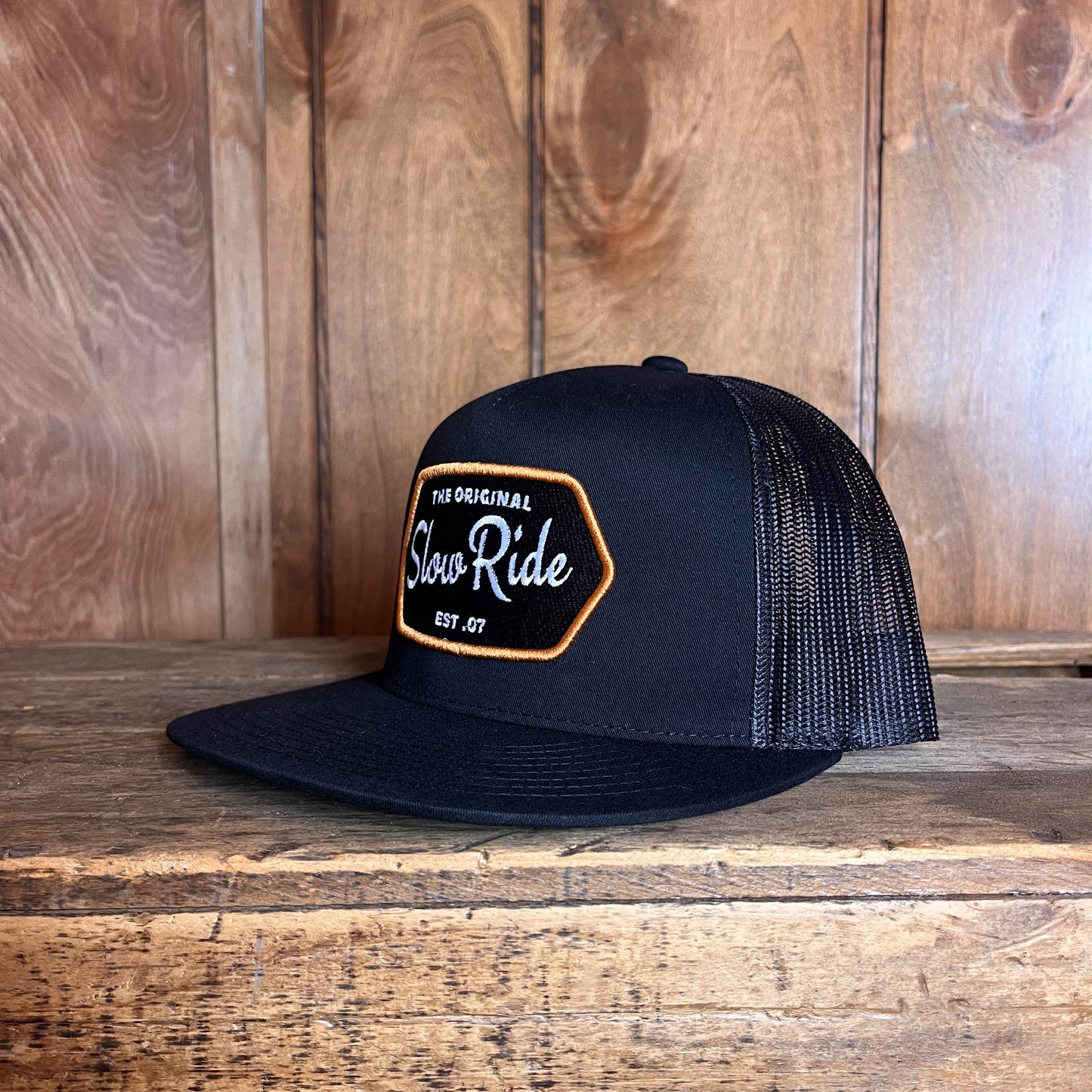 Patch Trucker Hat (Black) - Slow Ride