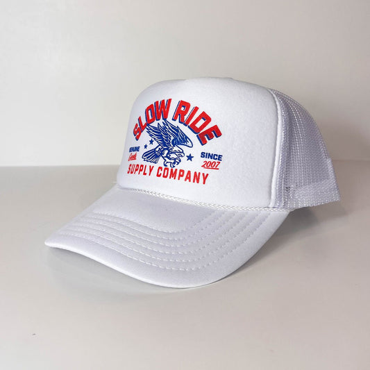 Patriot Foam Trucker Hat (White) - Slow Ride