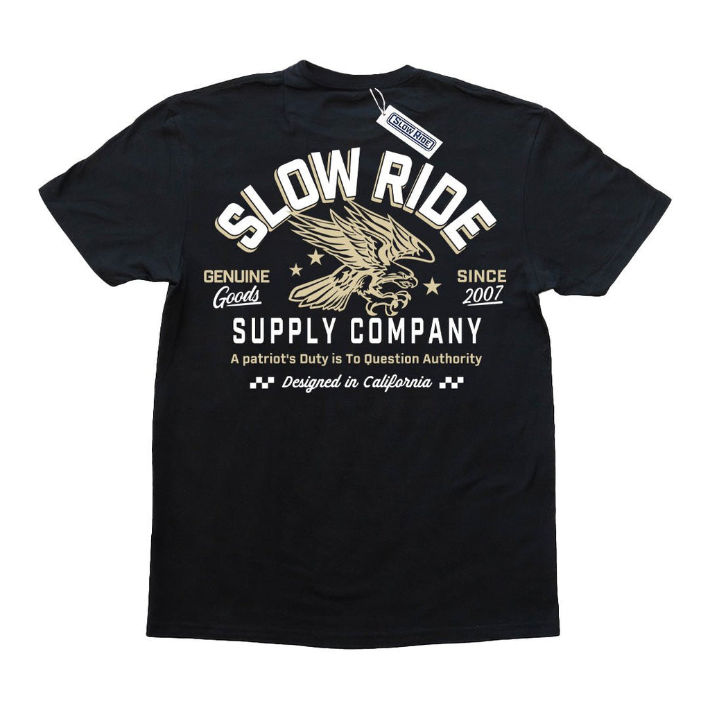 Patriot Tee (Black/Tan) - Slow Ride