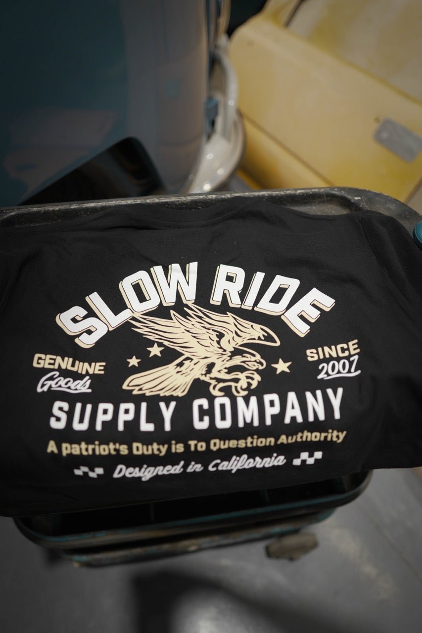 Patriot Tee (Black/Tan) - Slow Ride