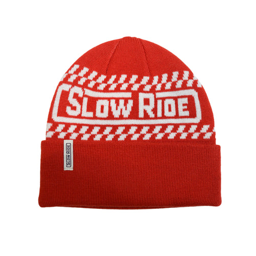 Pit Crew Beanie (Red) - Slow Ride