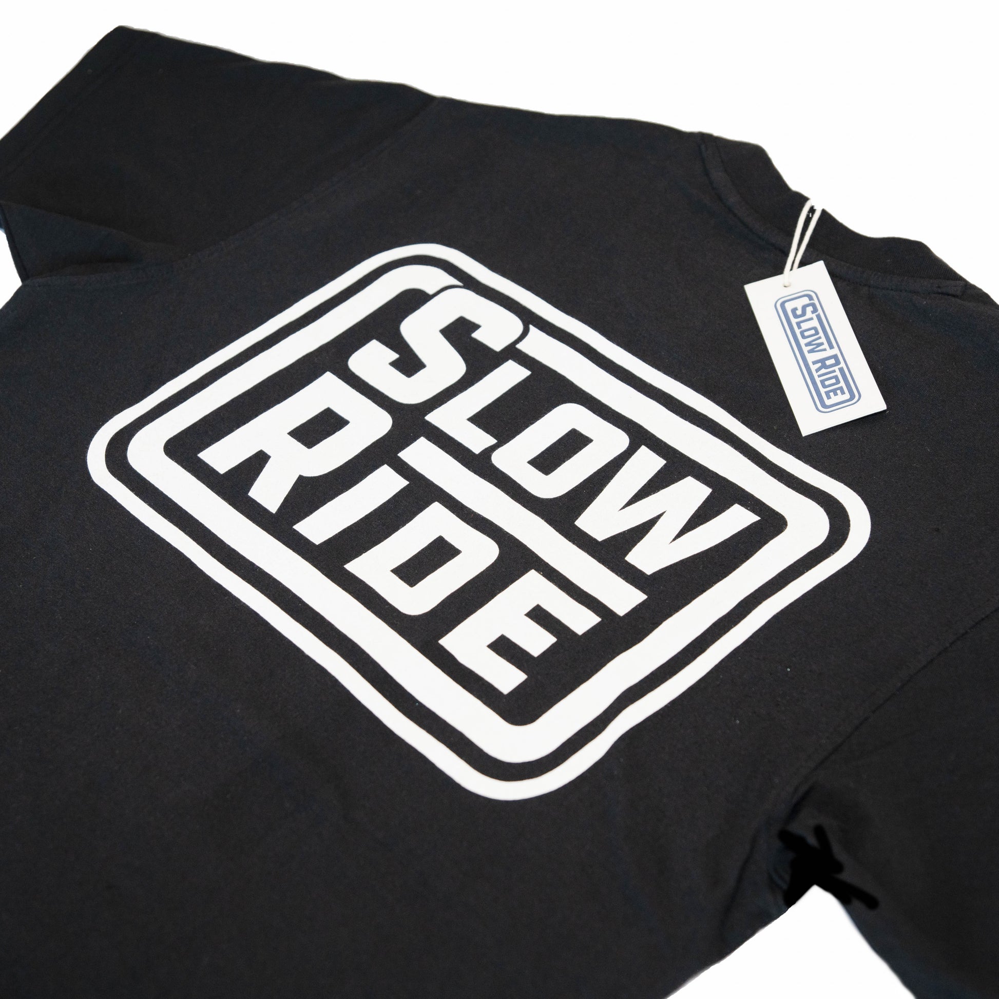 Radio Stacked Tee (Black) - Slow Ride