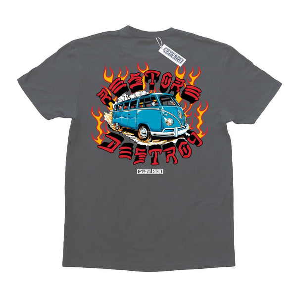 Restore X Destroy Tee (Vintage Black) - Slow Ride