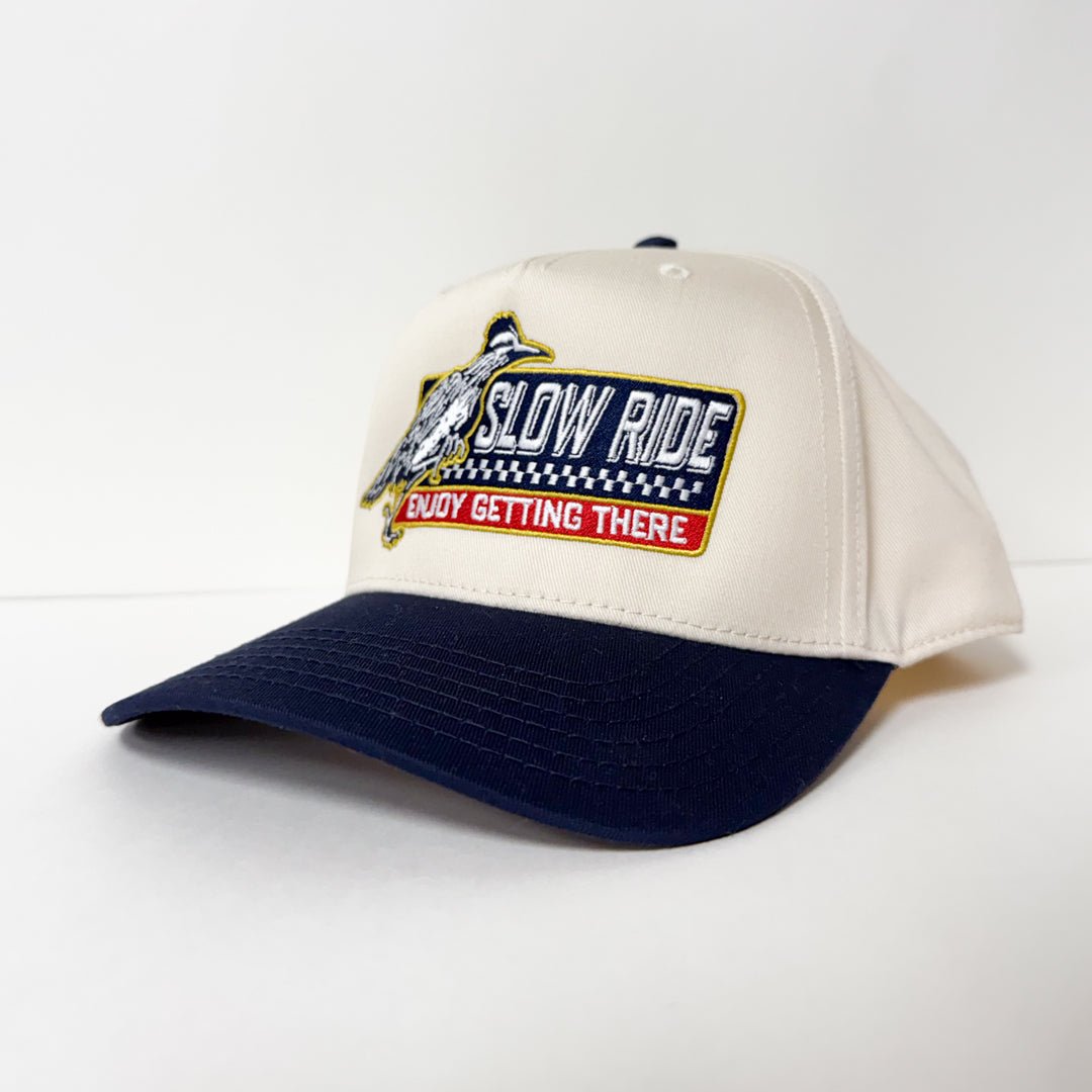 Roadrunner Hat (White/Navy) - Slow Ride