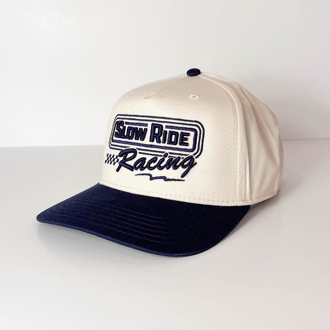 Slow Ride Racing A - Frame Hat (Natural/Navy) - Slow Ride