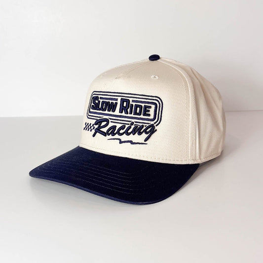 Slow Ride Racing A - Frame Hat (Natural/Navy) - Slow Ride