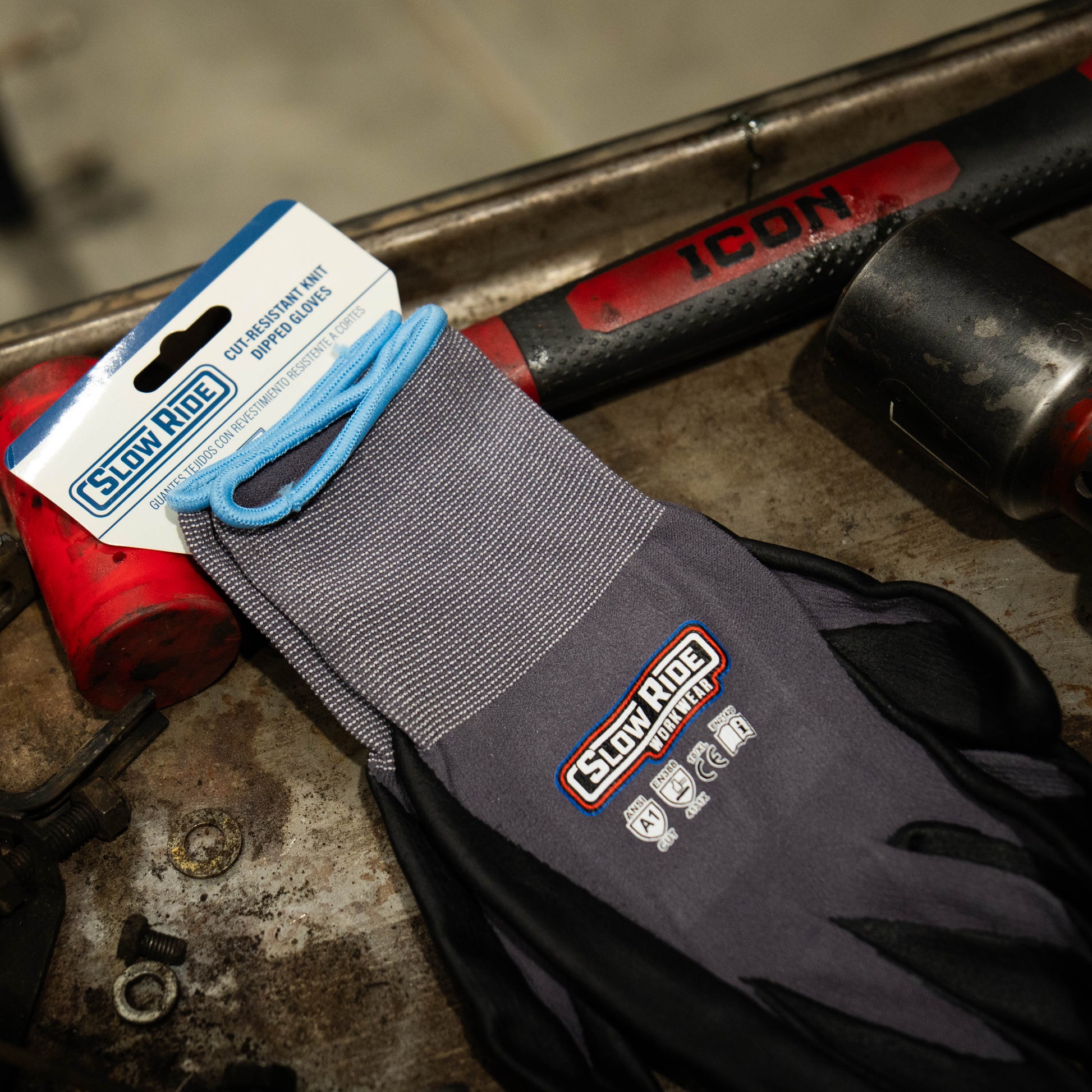 Slow Ride Workwear: Knit Dipped Gloves - Slow Ride