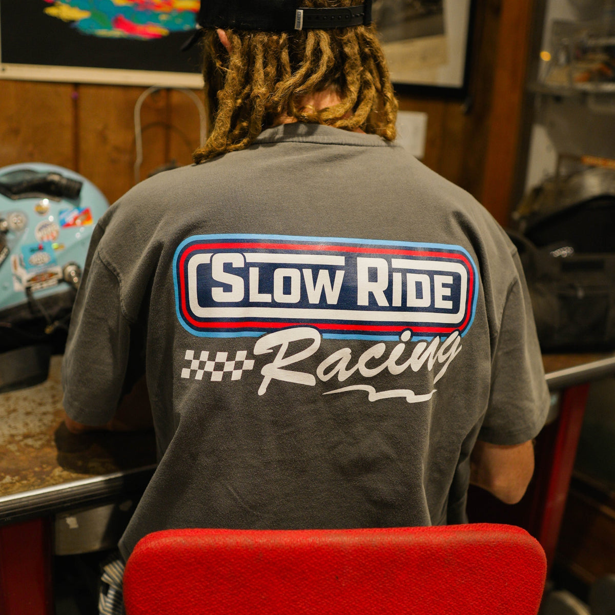 SlowRide Racing Heavy Tee (Vintage Black) - Slow Ride