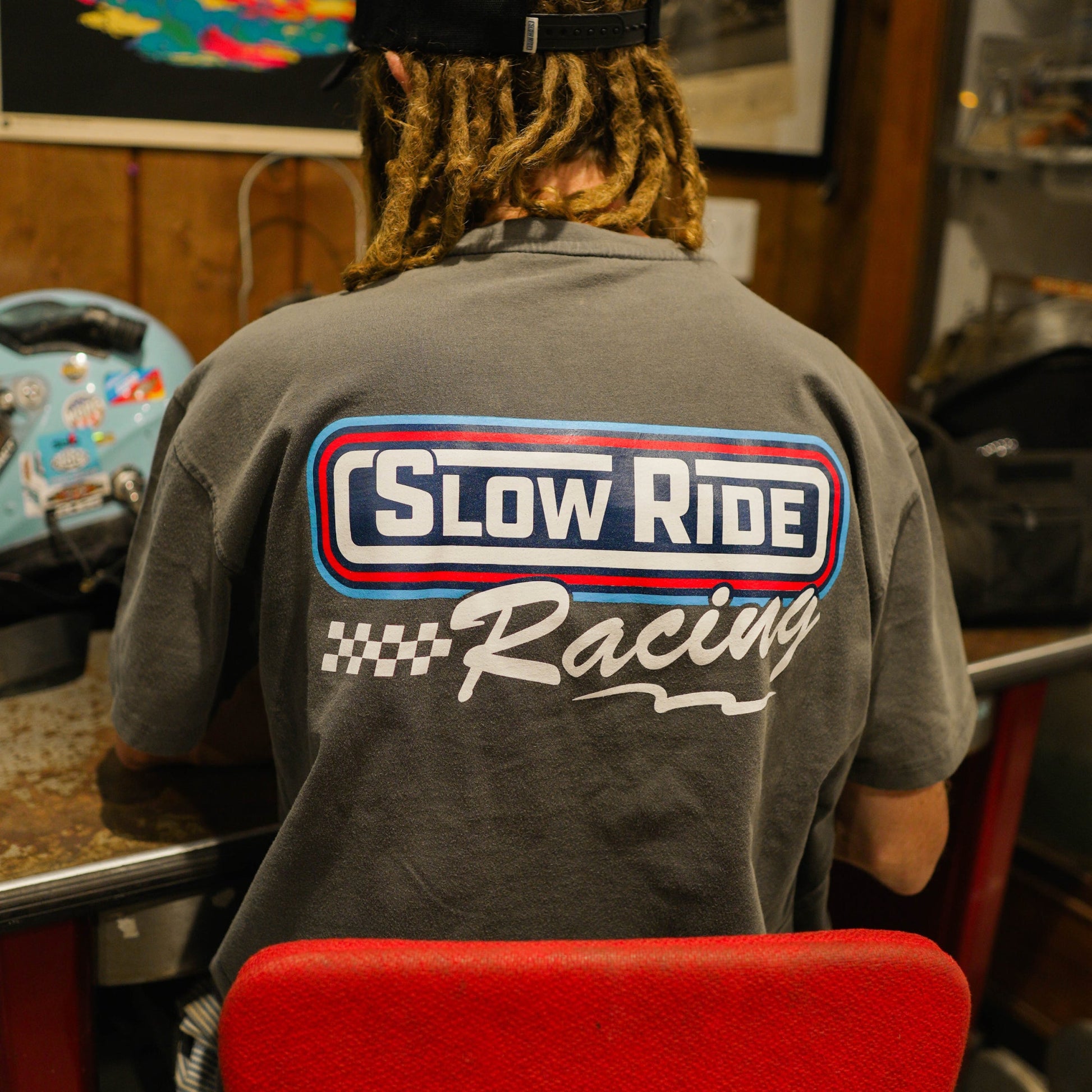 SlowRide Racing Heavy Tee (Vintage Black) - Slow Ride