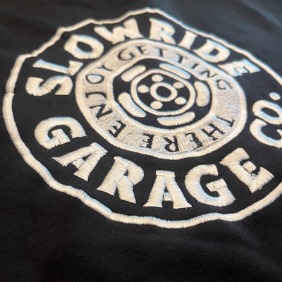 Space Wheel Embroidered Hoodie - Slow Ride