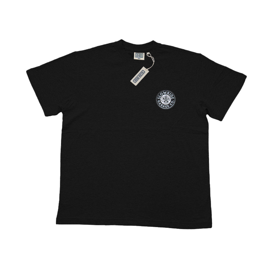 Space Wheel Tee (Black) - Slow Ride