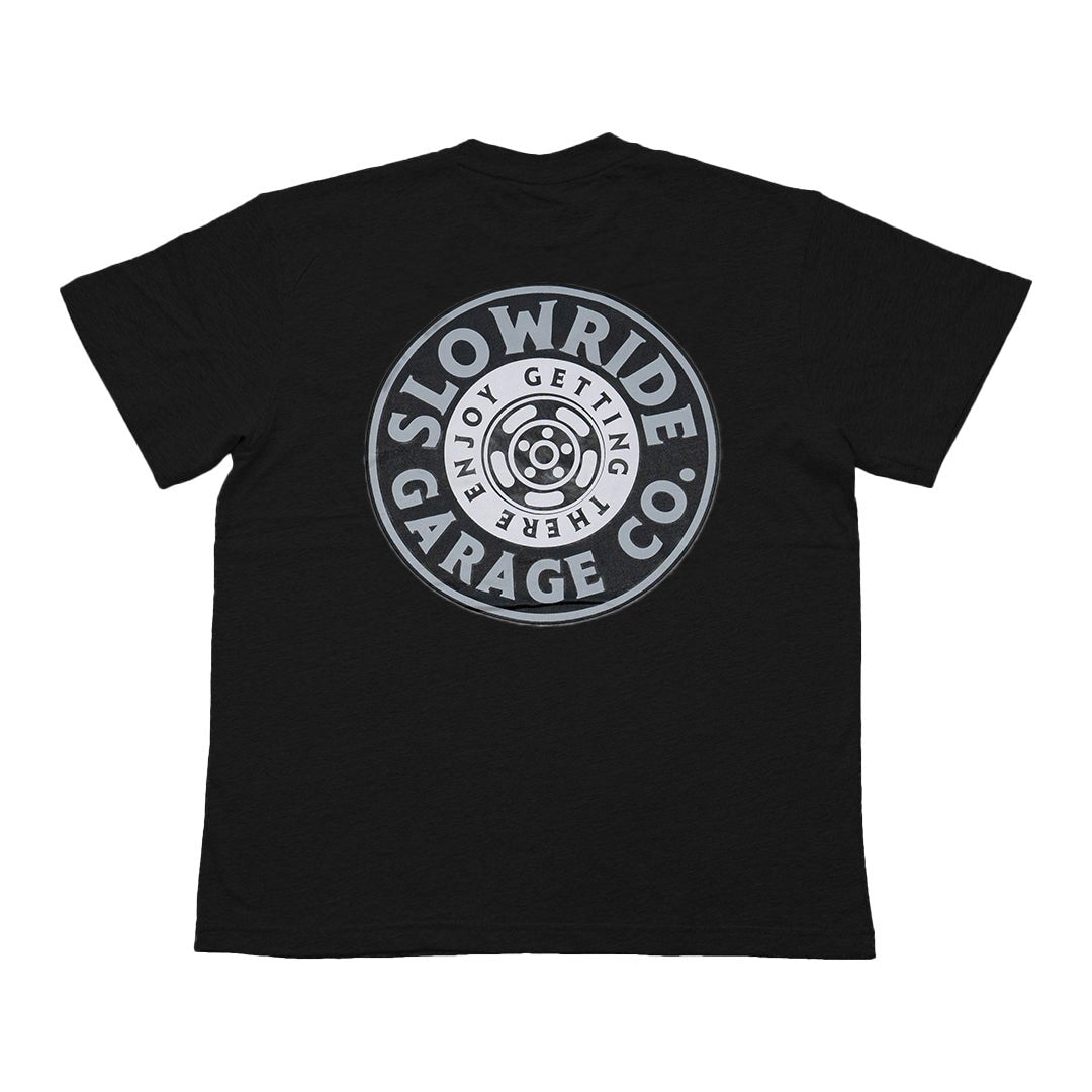 Space Wheel Tee (Black) - Slow Ride