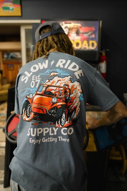Sportster Tee (Slate Blue) - Slow Ride