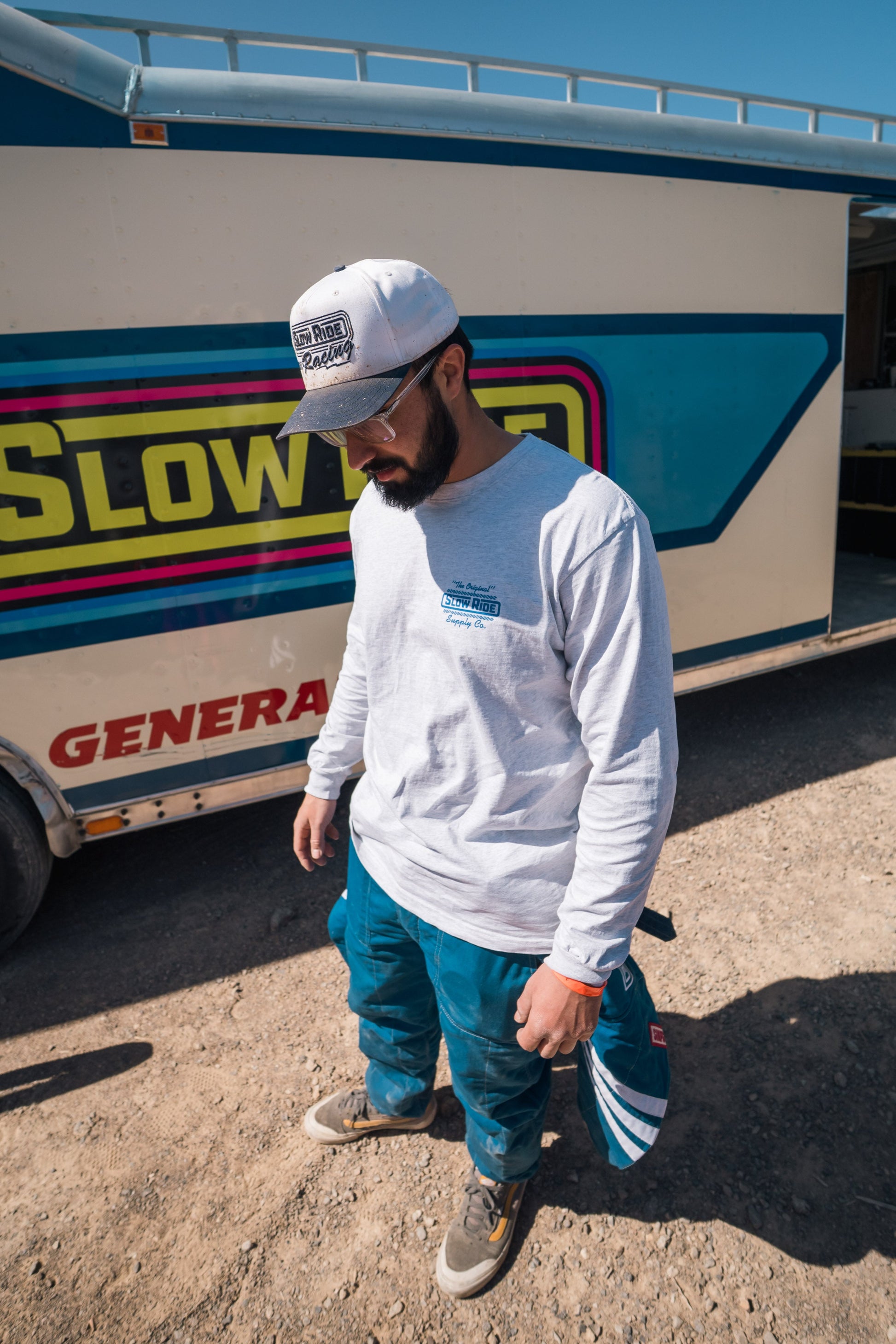 USA Made L/S Tee Grey - Slow Ride