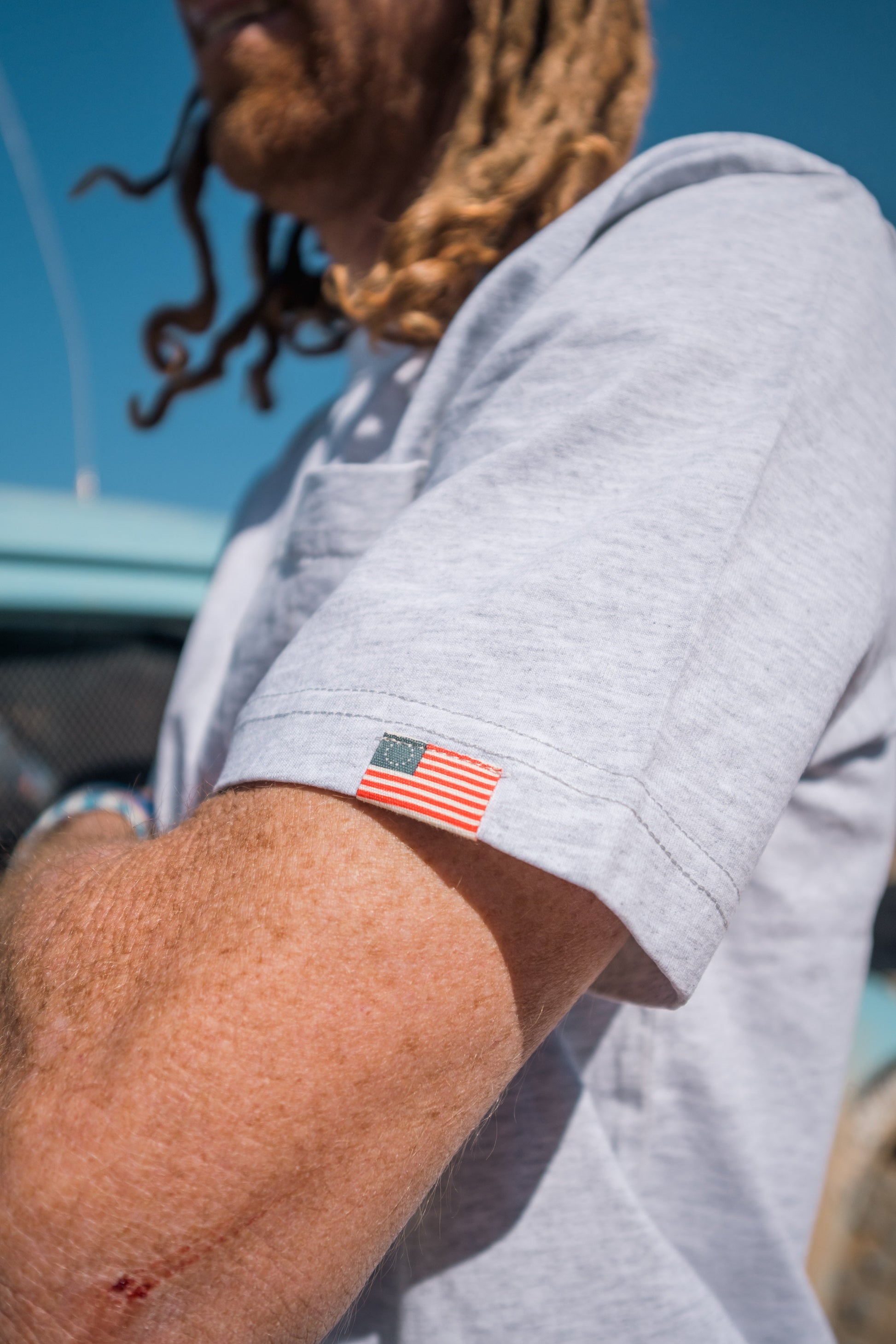USA Made Pocket Tee Grey - Slow Ride