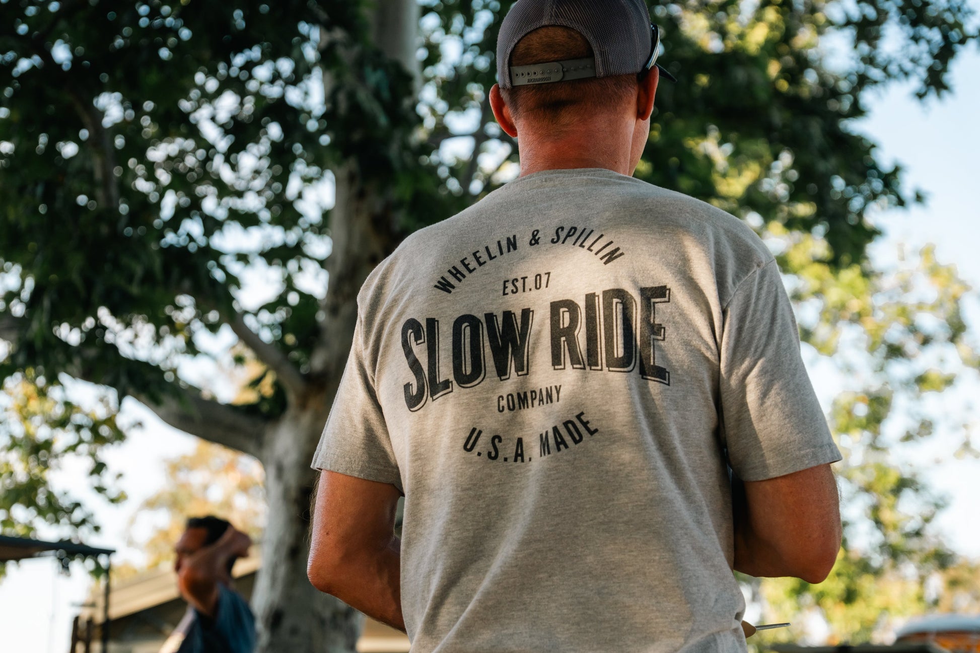 Wheelin and Spillin Tee (Slate) - Slow Ride