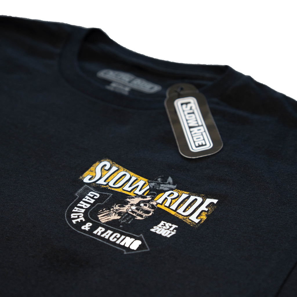 Wrenches n Racing Tee (Black) - Slow Ride